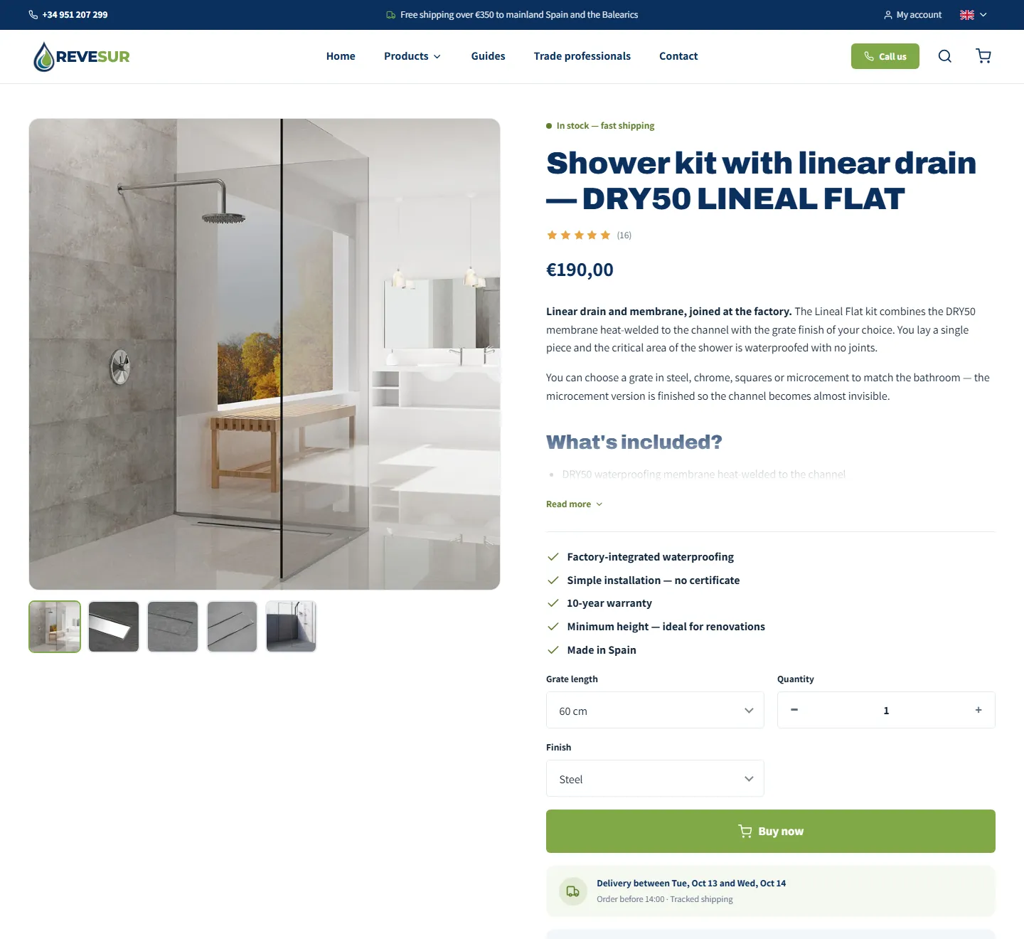 Product page of the Revesur website