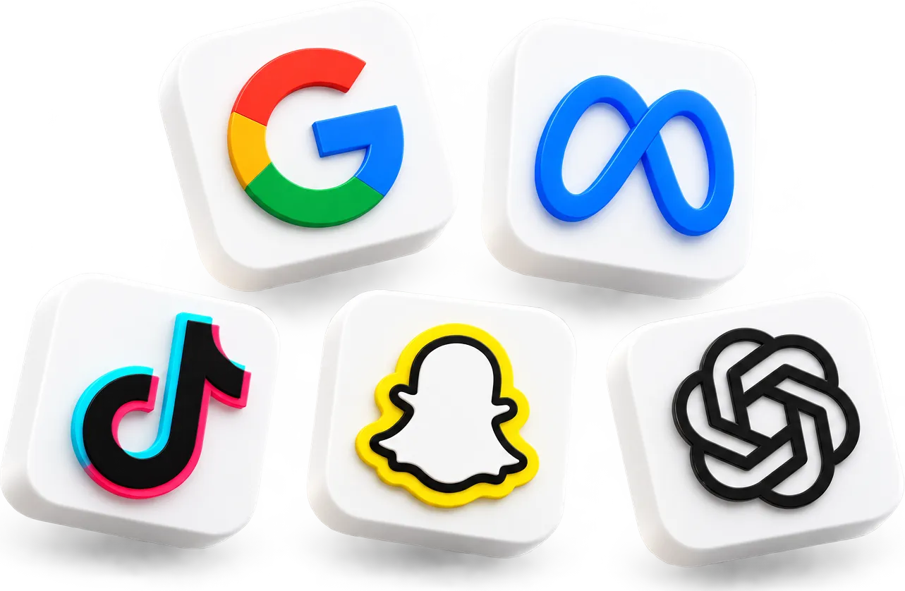 Icons of advertising and artificial intelligence platforms