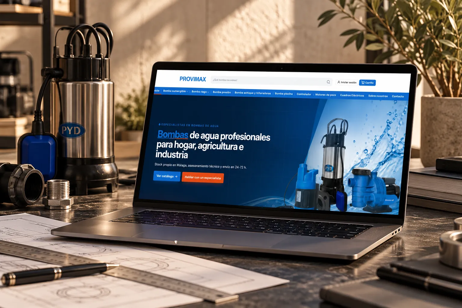 Laptop showing the Provimax website